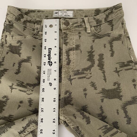 Free People Jeans 31 Gray Digital Camo Skinny High Rise Edgy Grunge Streetwear - Picture 9 of 13